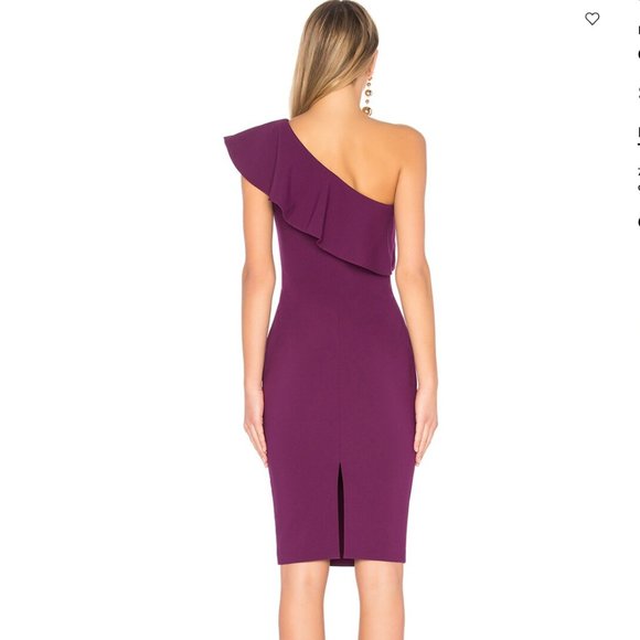 Likely Wilshire One Shoulder Ruffle Dress in Plum sz 4 - Picture 3 of 14